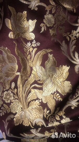 Ткань для штор бордовая жаккард