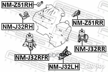 Опора двигателя nissan murano 07-14 правая NMZ5