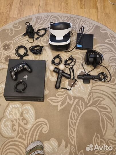PlayStation VR (шлем, мувы) + наушники Platinum