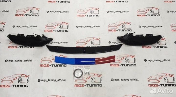 Губа BMW 5 series G30 M5-style черный глянец
