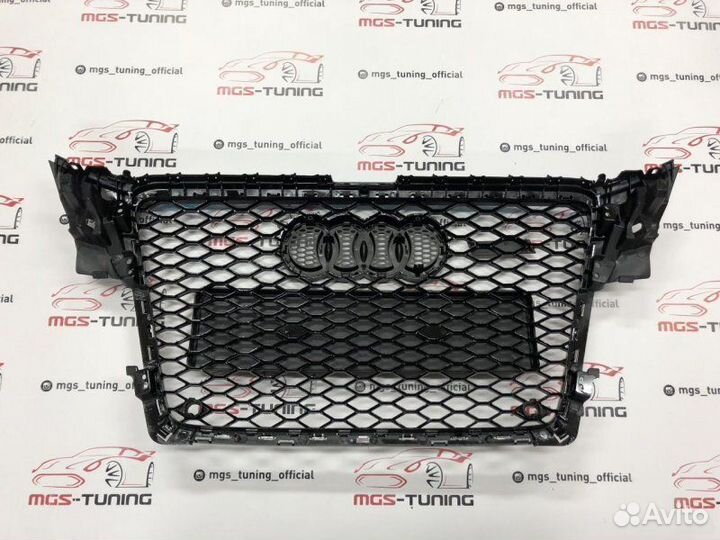 Решетка на Audi A4 в стиле RS4 07-11 гг. дизайн 4