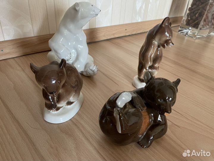 Медведи статуэтка фарфор лфз