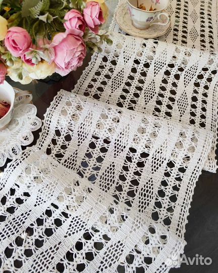 Дорожки вязаные ажурные Винтаж
