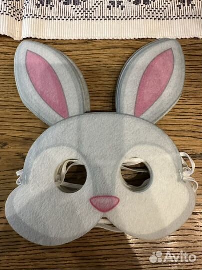 Маска зайца новогодняя карнавальная