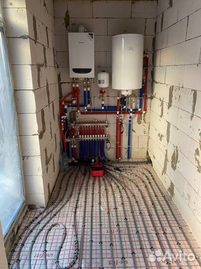 Установка тёплых полов, монтаж отопления, водосн