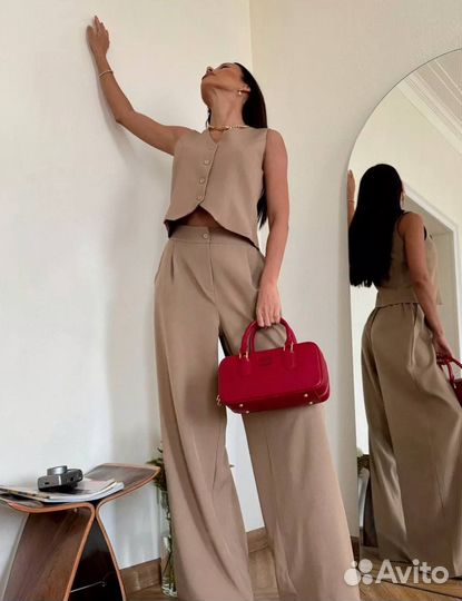 Костюм лен женский L