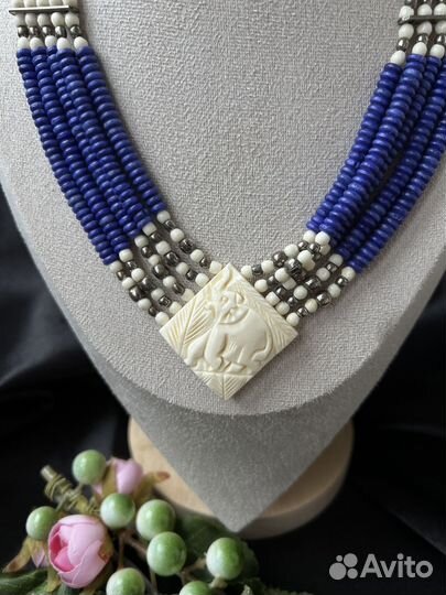 Бусы винтаж кость США