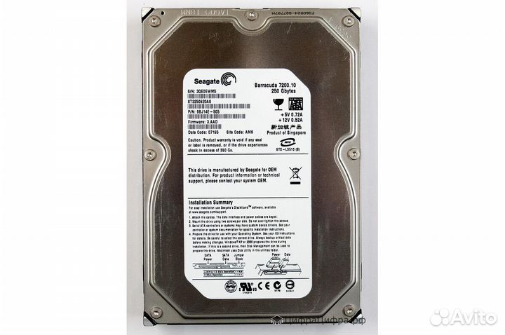 Жесткий диск Seagate ST3250620AS 250Gb sataii 3,5