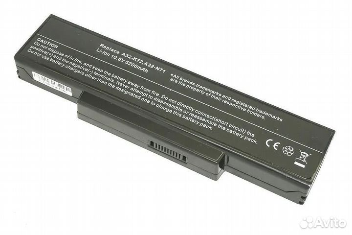 Аккумулятор на ноутбук Asus K72 5200mAh новый