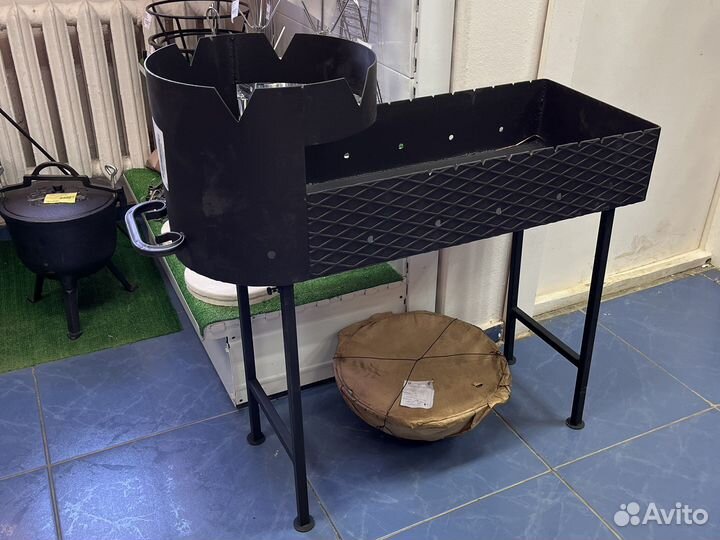Мангал с печью под казан