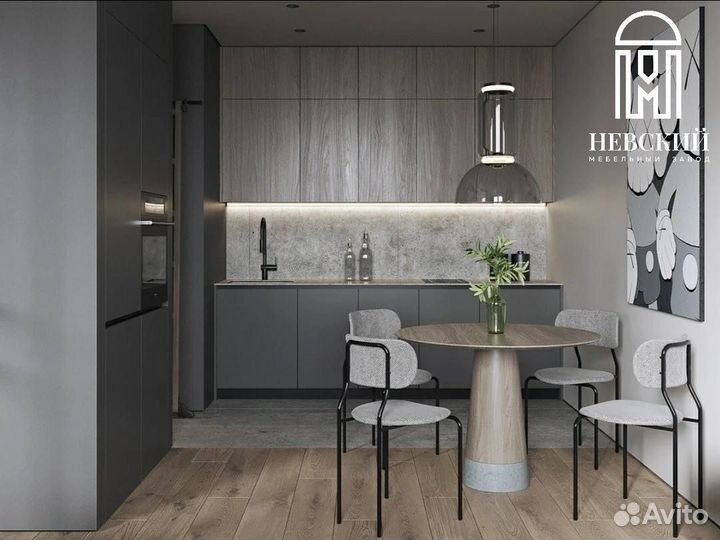 Кухонный гарнитур прямой матовый