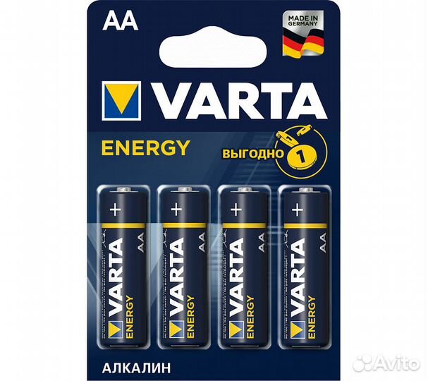 Батарейка щелочная Varta LR6 (AA) Energy 1.5В блис