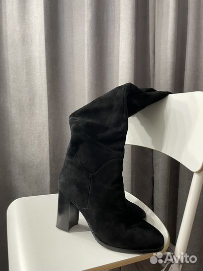 Сапоги замшевые зимние женские 39