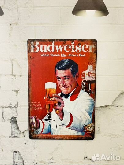 Декор на стену табличка Budweiser Beer