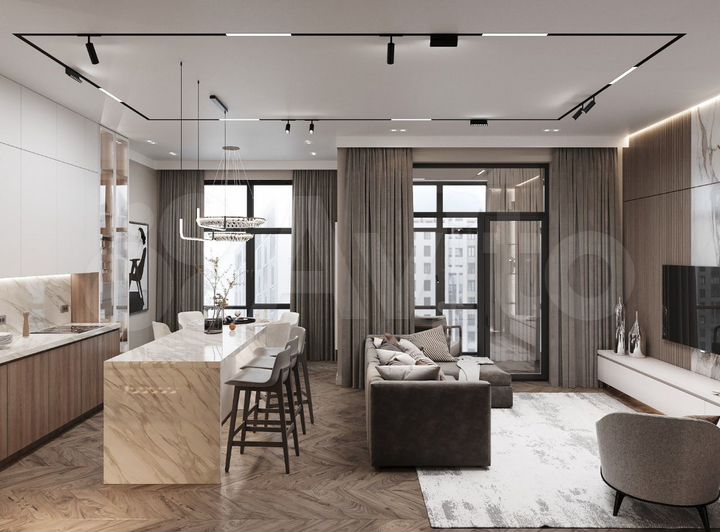 1-к. квартира, 57,3 м², 3/6 эт.