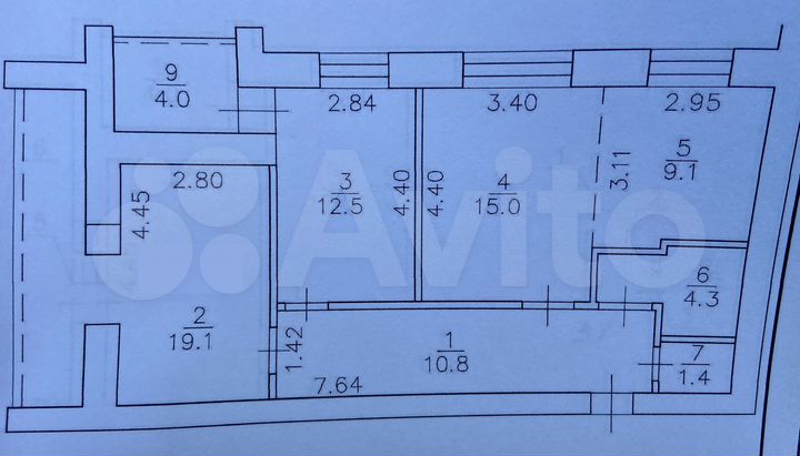 3-к. квартира, 74,2 м², 3/12 эт.