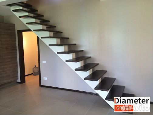 Установка маршевой лестницы на 2 этаж