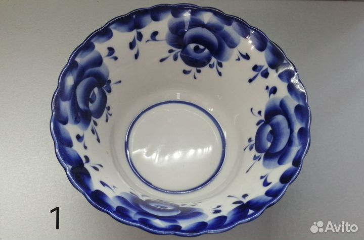 Гжель. Тарелка глубокая 17см