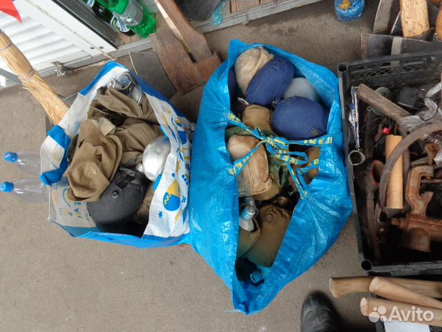 Котелок,фляга бойца са со следами бытования