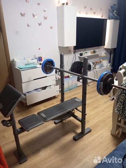 Скамья для жима со стойками и штангой