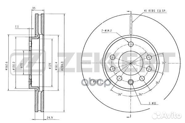 Диск торм. перед.Fiat Croma (194) 05- Opel Sig