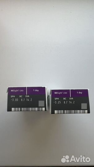 Линзы контактные однодневные -3.0 и -3.25