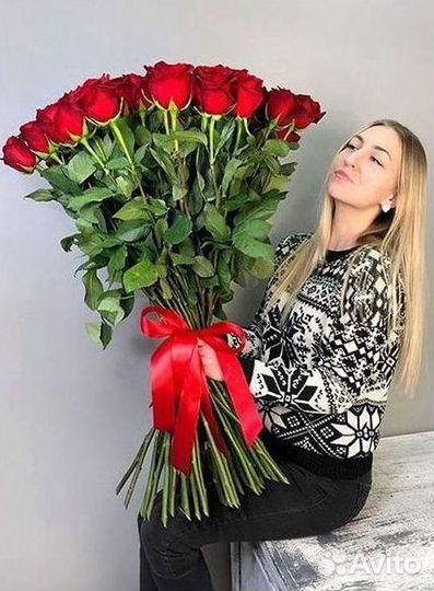 Высокие метровые розы Букеты Доставка