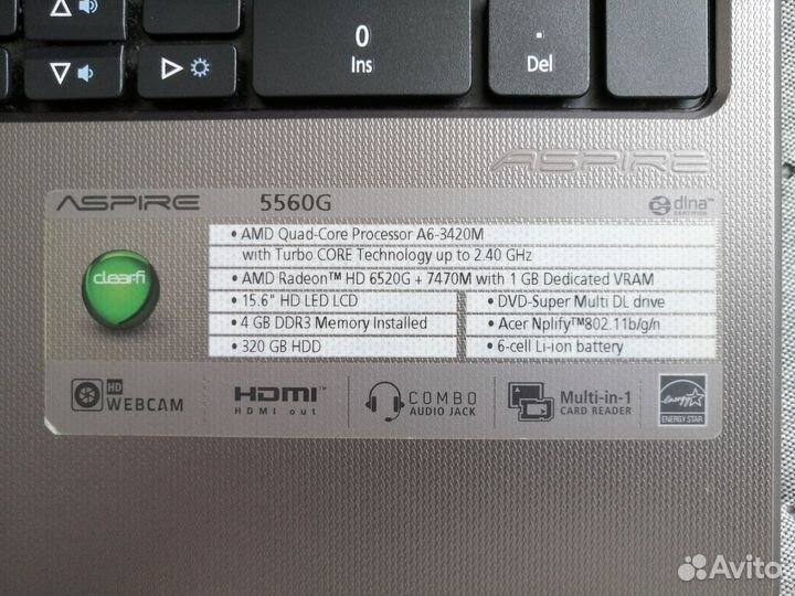 Ноутбук Acer 5560G на запчасти