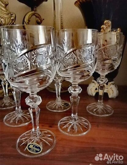 Бокалы фужеры рюмки хрустальные