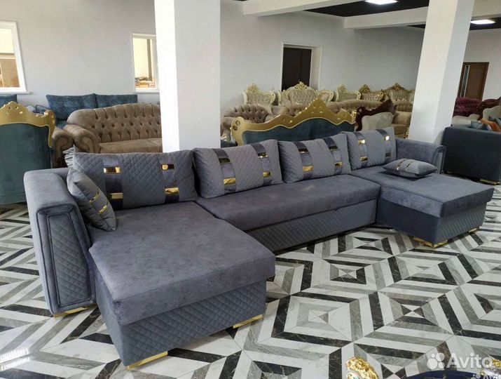 Чехол на угловой диван и кресло