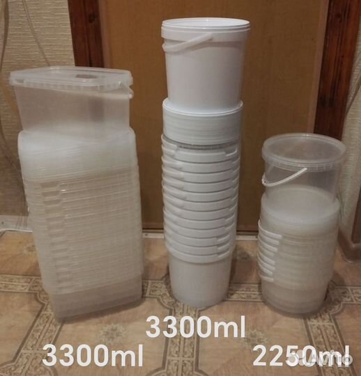 Вёдра пластиковые с крышками 3300 ml / 10л