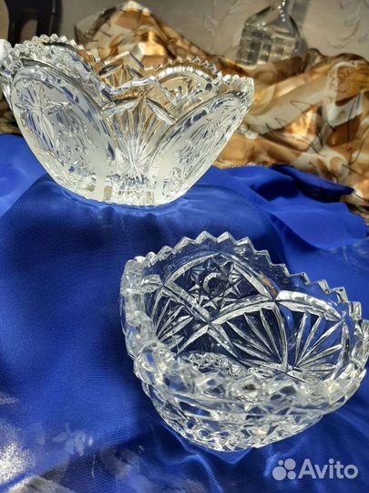 Конфетница и икорница хрусталь СССР