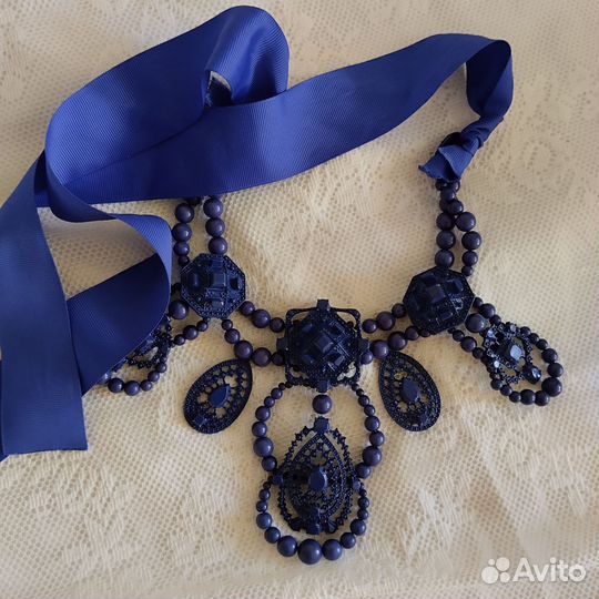 Ожерелье винтаж металл бусы