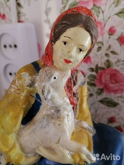 Статуэтка СССР гипс Алёнушка с козленком
