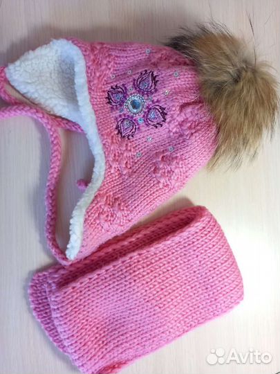 Зимний комплект шапка, шарф