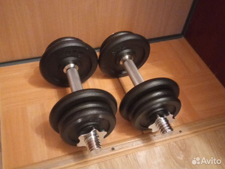 Гантели разборные 2х10кг, в кейсе, новые