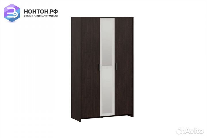 Шкаф трехстворчатый Глория дуб венге / ясень анкор