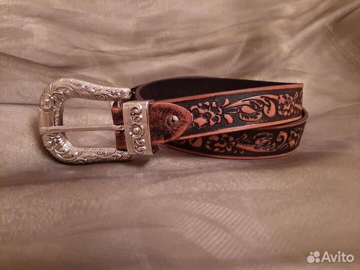 Ремень женский мужской кожаный