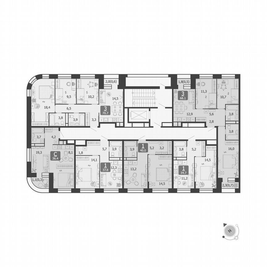 1-к. квартира, 40 м², 4/5 эт.