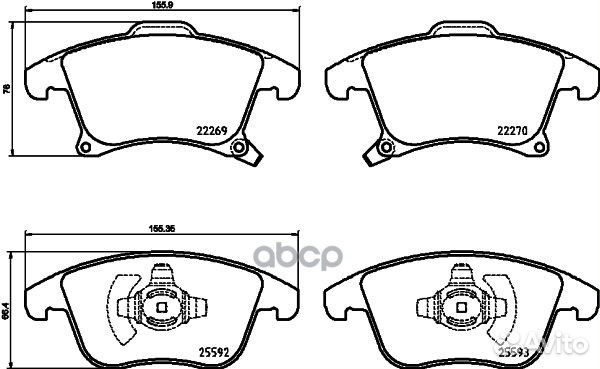 Колодки тормозные дисковые перед P24173 Brembo
