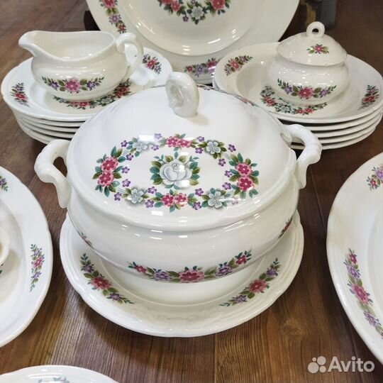 Суповой сервиз. Старинный фарфор зик СССР