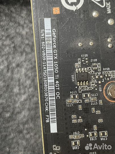 Видеокарта GTX 1050 ti MSI 4gb