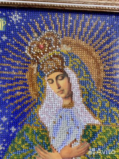 Икона Божией Матери «Остробрамская» бисером
