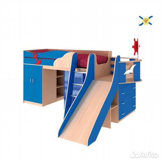 Детская кровать чердак домик Адмирал