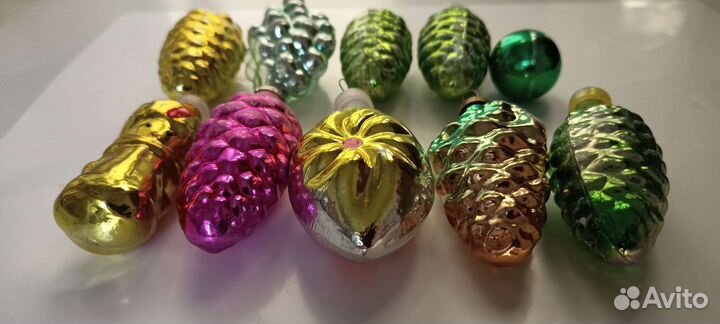 Новогодние украшения ссср.Стекло