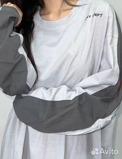 Лонгслив Cav Empt серый базовый