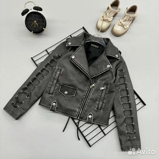 Куртка для девочки эко кожа, 116-146