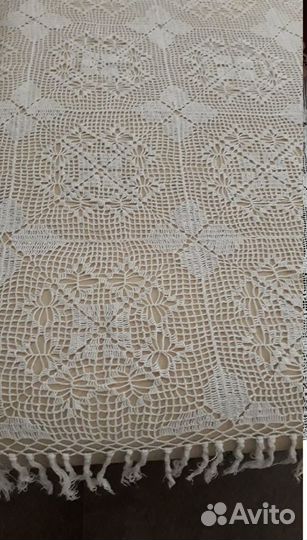 Старинная скатерть ручной работы, нитки хб, 115 на