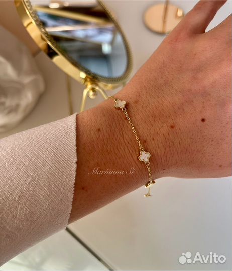 Серьги van cleef цвет золото