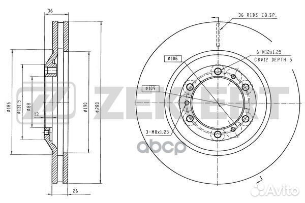 Диск торм. перед. Great Wall Hover 05- bs-5671